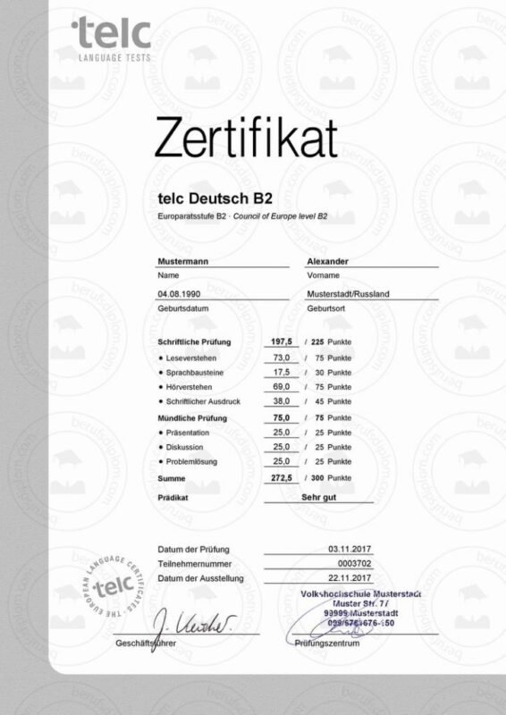 Buy telc German certificate online